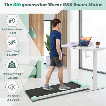 2 in 1 Under Desk Electric Treadmill 2.5HP, With Bluetooth APP and Speaker, Remote Control, Display, Walking Jogging Run