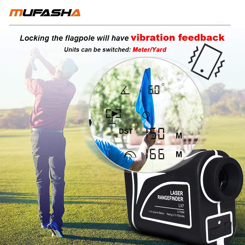 MUFASHA LX7 Golf Ballistic Compensation Range Finder Scope Vibration Golf Rangefinder