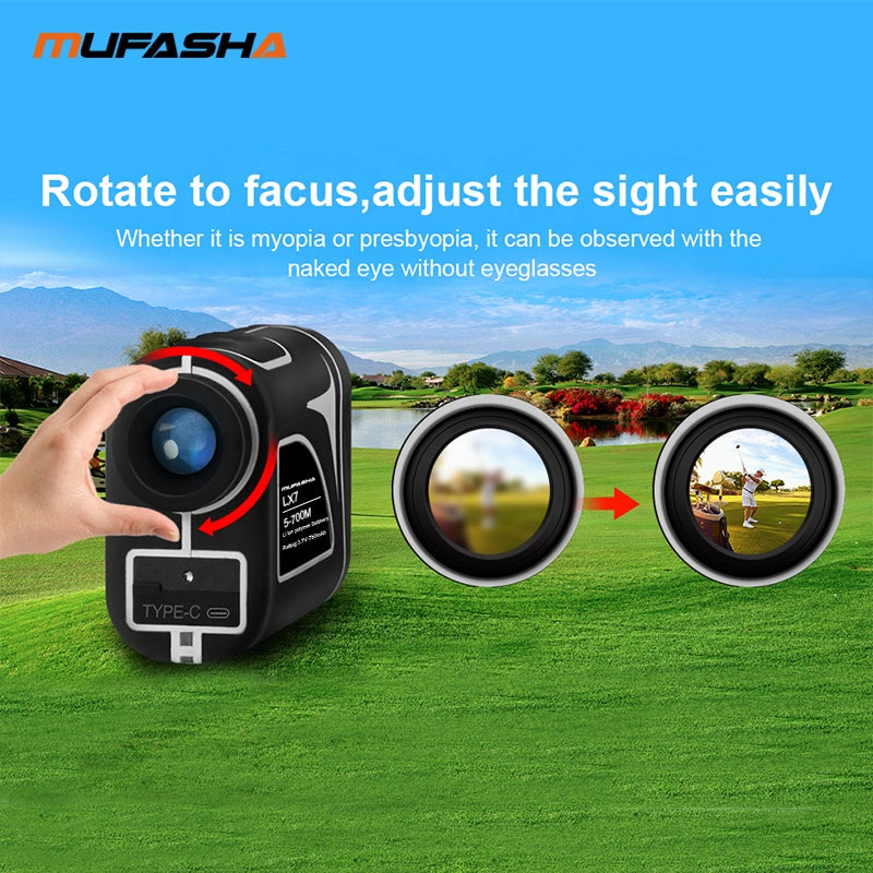 MUFASHA LX7 Golf Ballistic Compensation Range Finder Scope Vibration Golf Rangefinder