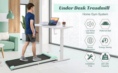 2 in 1 Under Desk Electric Treadmill 2.5HP, With Bluetooth APP and Speaker, Remote Control, Display, Walking Jogging Run