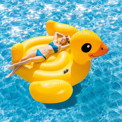 INTEX 57556 Mega Inflatable Yellow Duck Island Beach Pool Float Toy for Adults and Kids